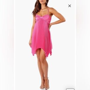 NWT- Petal & Pup Vikki Pleat Minidress, Berry, Large